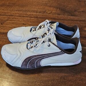 Puma Speedcat Sneakers Shoes Beige Pink Brown Suede Stripes Size 9.5
